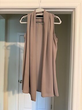 Sleeveless Tan INC Overlay Blouse